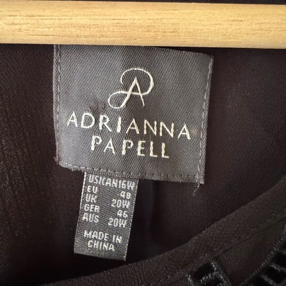 Adrianna Papell Black Asymmetrical Pleated Dress – Size 20W, Sleeveless Dress - Picture 2 of 6